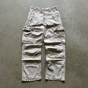 Vintage Y2K Urban Up Double‎ Knee Cargo Pants Size 14 Cream Utility Baggy Skater
